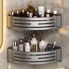 1-3PCS Bathroom Bathroom Triangle Shelf Space Aluminium Wall Corner Wall Mounted No Hole Light Luxury Toilet Storage Shelf