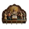 Wall Mount Key Holder Wooden Carving Jesus Themed Key Organizer Multi-purpose Home Office Entryway