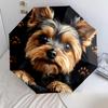 Schwarzes Yorkshire-Terrier-Muster, automatischer Klappschirm, tragbares und faltbares Design, 8 Schirmstäbe, ein Weihnachts- oder Geburtstagsgeschenk.