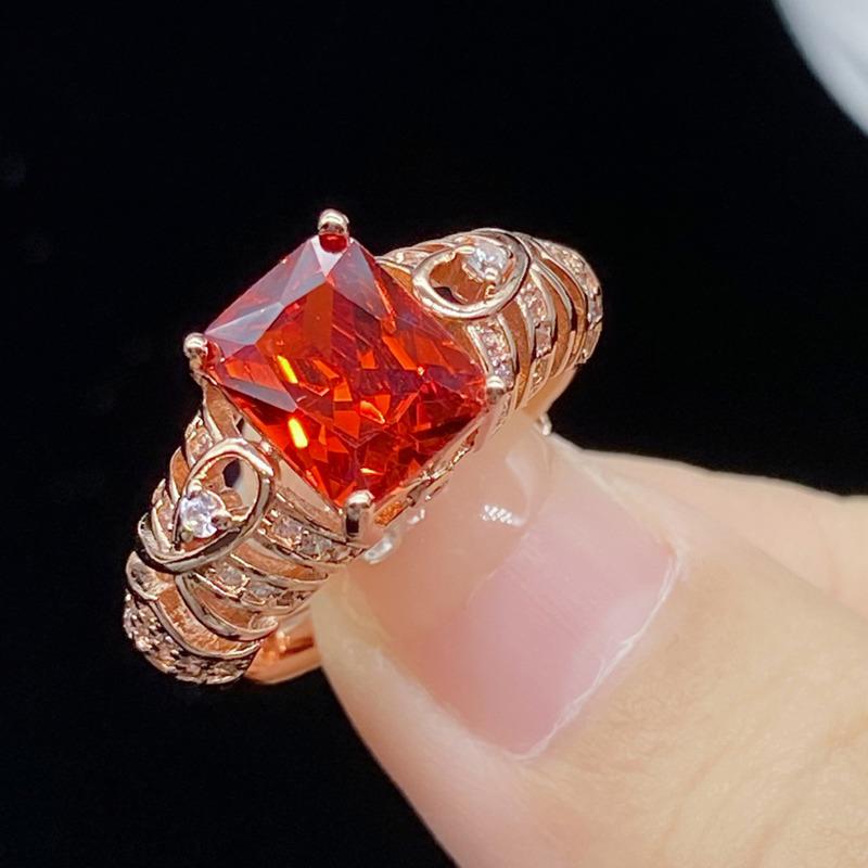 BELLA BOX Fenda Zircon Network Red Live Nový produkt Sada vyhloubených temperamentních skupin s otevřeným prstenem z 18K růžového zlata pro ženy