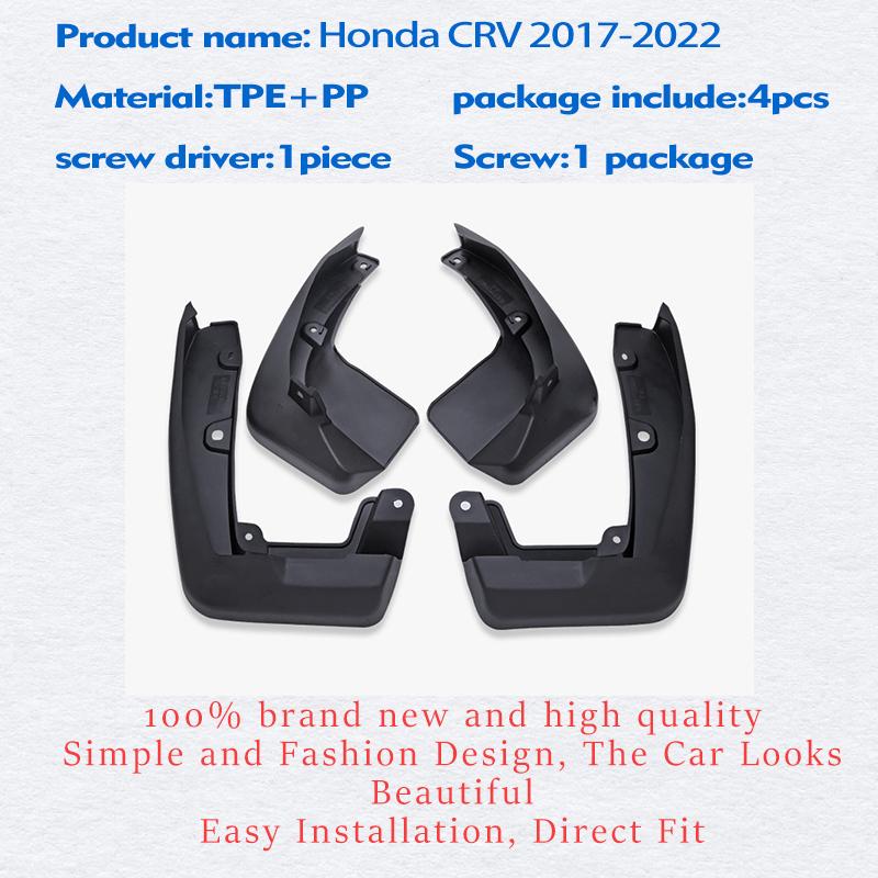 2017- Front Rear 4pcs FOR Honda CRV CR-V Mudguards Fender Mud Flap Guard Splash Mudguard car accessories auto styline