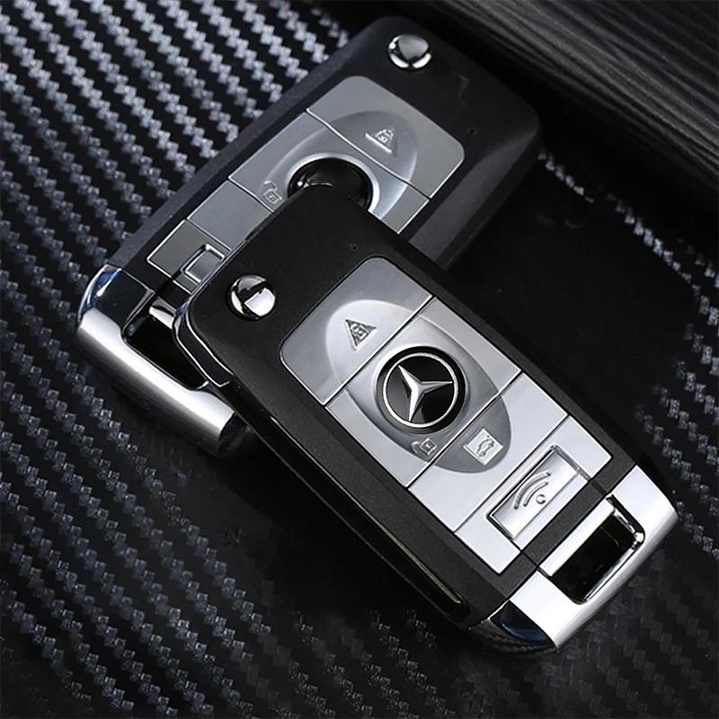 CRH1 5/10Pcs 14MM Car Key Shell Emblem Sticker Auto Remote Accessories For Mercedes Benz AMG W203 W206 W220 W205 W211 W212 W201 W168