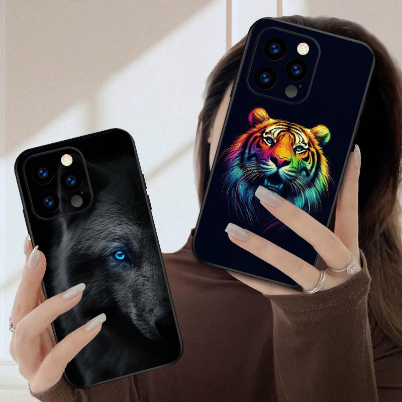 Leão e Pássaro Para iPhone 16E 16 Pro Max 15 P lus 14 Pro 13 12 Mini 11 P ro Max X XS 7 8 Plus 2022 capa de telefone de silicone macia