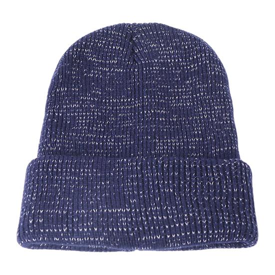 Women Knitted Hat Reflective At Night High Elasticity Folded Brim Dome Hip Hop Street Style Online Celebrity Cap Winter Keep Warm Headwear