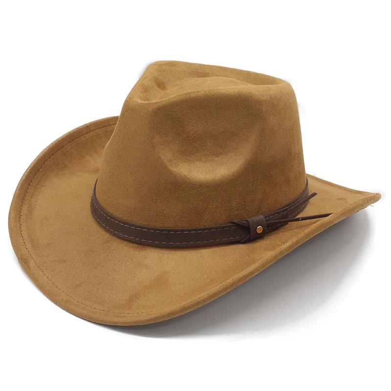 Ethnic Style Suede Men And Women Jazz Hat With Water Ripple Embellishments For Vintage Fashion