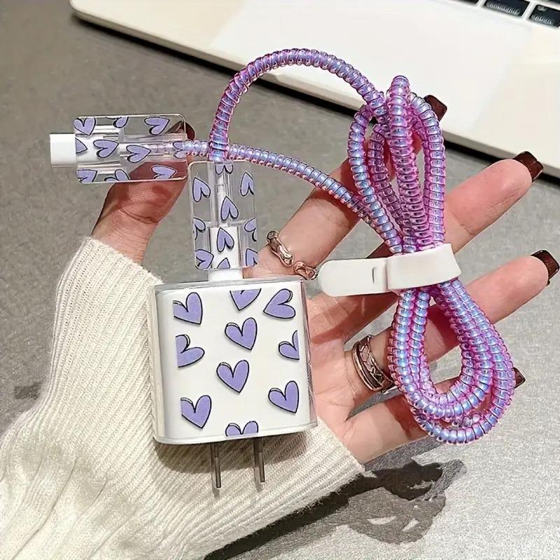 5 Pcs Charger Protective Case Cable Protector For iPhone 18W/20W Fast Charging Cable Data Anti-break Charger Protective Rope