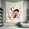 Betty Boop Wall Tapestry Aesthetic Wall Hanging Printed Fabric Blanket Decorative Tapestries for Bedroom Living Room Home Decor