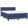 Exclusive House - Slatted Bed Base with Blue Mattress 140x190 Cm Fabric