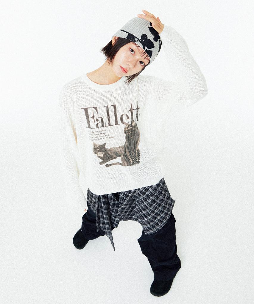 FALLETT Deuce Nero Sci-Fi Knit Ivory
