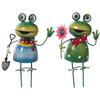 Garden Decor Metal Frog Statue Cute Creative 3D Frog Figurine Art Funny Animal Miniatures Sculpture Lawn Patio Yard