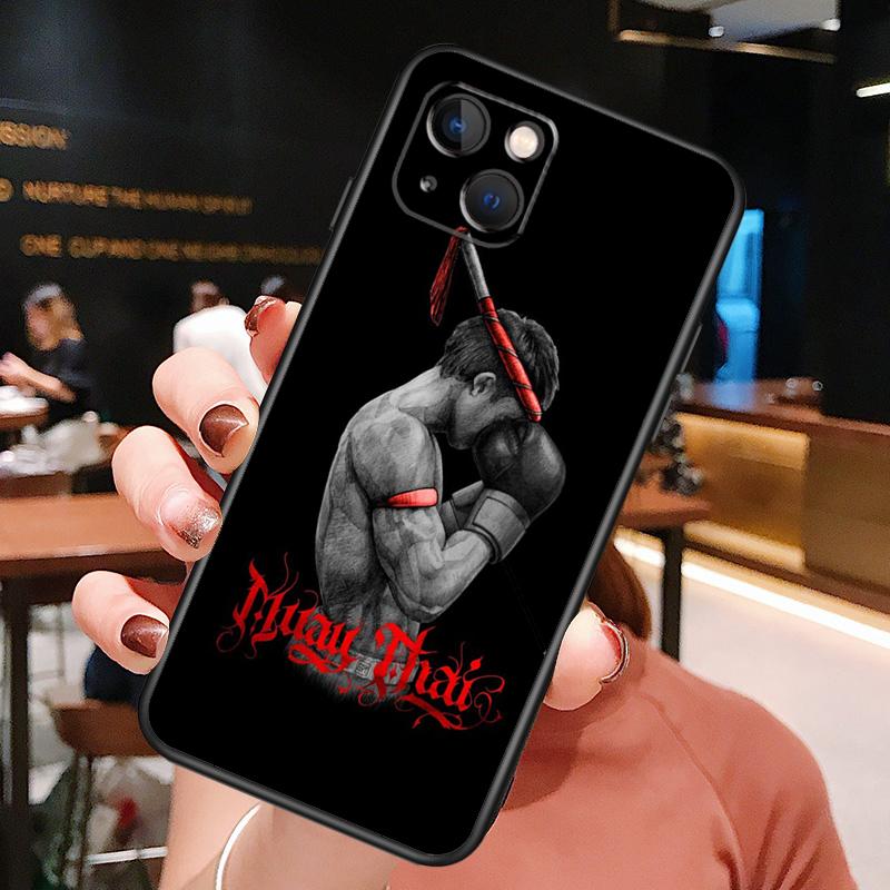 Muay Thai Martial Art Phone Case For iPhone 16 Pro Max 14 13 12 11 15 Pro Max Plus 12 13 Mini XR 16e Funda Cover