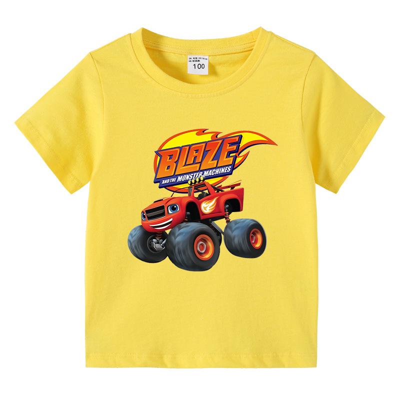 Blaze en de Monster Machines Cartoon Kinderen Grappige T-shirts Baby Jongens Coole Zomer T-shirt Kinderen Tops Meisjes Kleding 1-10J