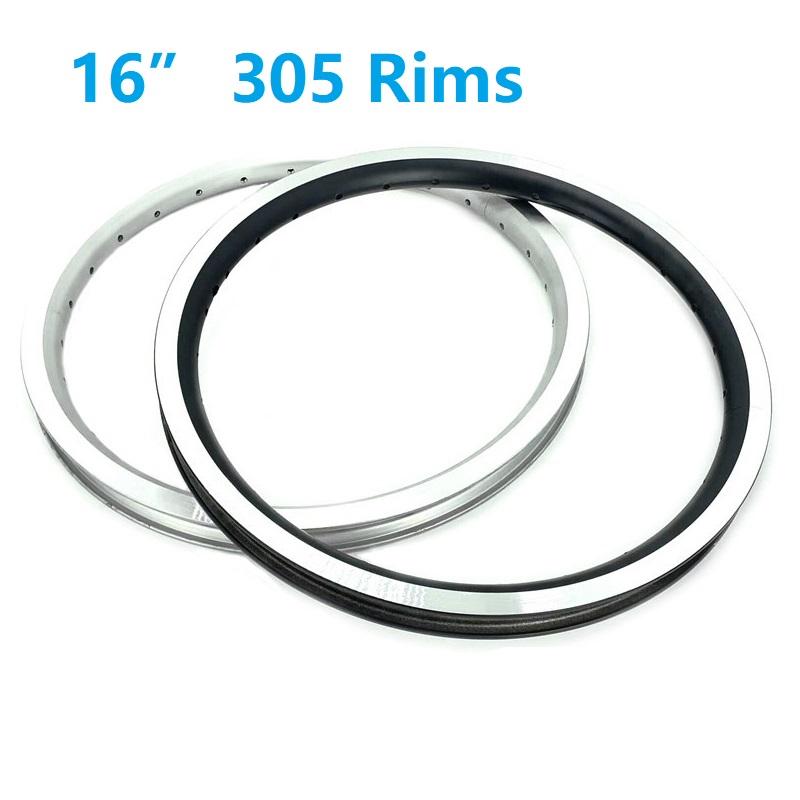 Folding Bike Rims 16 Inch 305 Aluminum Alloy Double Wall Rim Spoke hole 20 24 28 32 36 Hole Bicycle Wheel Rims