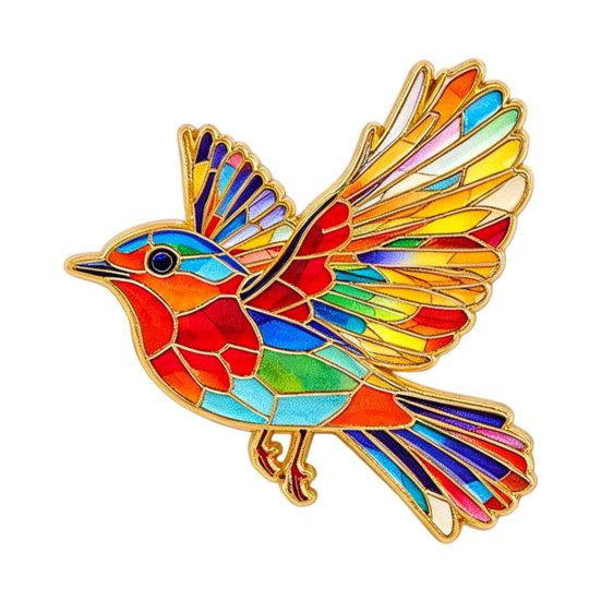 Broche Pin con Cierre de Imperdible, Pin de Solapa con Diseño de Pájaro Volador Pintado en Esmalte, Insignia Metálica de Aleación de Zinc para Abrigos Camisas Mochilas Sombreros