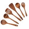 4-8pcs Wooden Cooking Spoon with Storage Bucket Natural Material Kitchen Utensils Set Durable Unbreakable Kitchen Shovel Set
