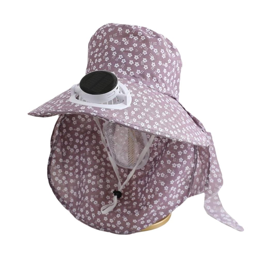 Anti-UV Solar Fan Cap Breathable Cooling Fan Hat Women Sun Hat Fisherman Hat  Tea Picking