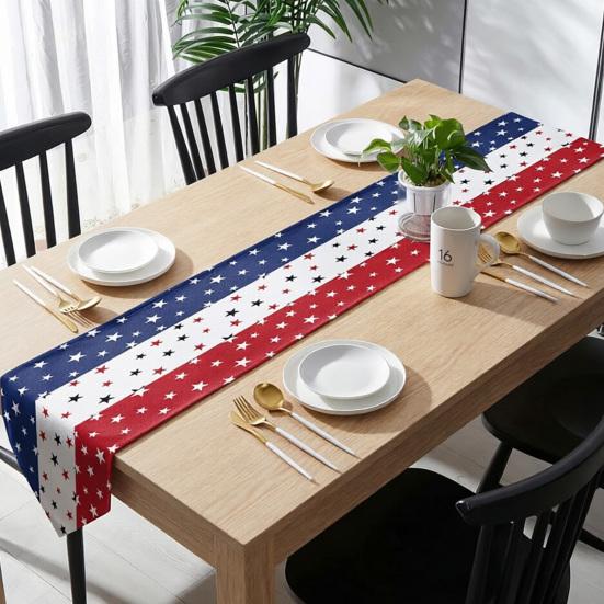 4th of July Table Runner Stars And Stripes Patriotic Table Decoration Table Runner for American Independence