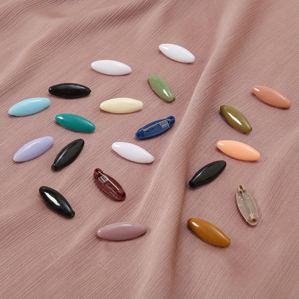 8pcs/set Fix Scarf Hijab Brooch Solid Color Safety Pin High Quality Plastic Brooch Needle