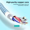 Dual Elbow USB C Cable 180 Degree Angled 3A Fast Charging & Data Sync Data Cord Nylon Braided Charging Cord for Most Phones