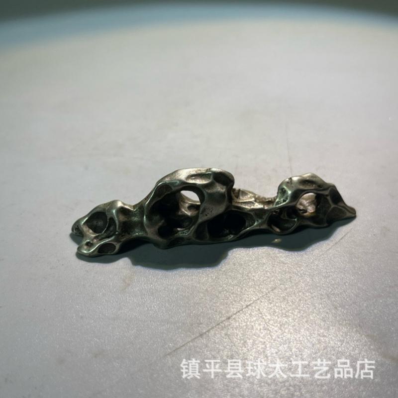 Copper Rockery Shaped Holder Brass Stationery Desktop Solid Small Town Paper Pen Rest Study Decoration Weight Ruler