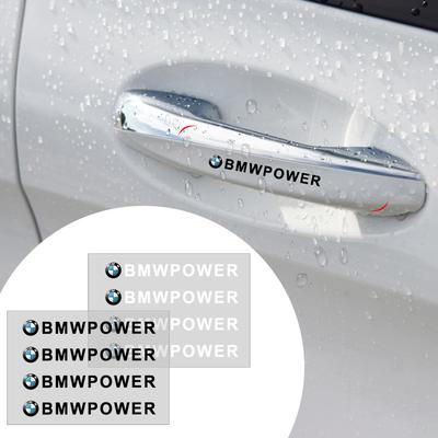 4Pcs Car Door Handle Stickers Tire Rear View Mirror Decals for BMW F30 F10 E90 F20 E46 E60 E70 E39 E36 E87 E28 X3 X4 X7 E92 E91