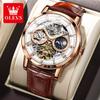Orologio da uomo di marca OLEVS Orologio meccanico Orologio da uomo multifunzionale con quadrante grande