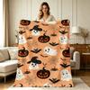 Soft Warm Flannel Halloween Pattern Blanket for Sofa Couch Bed Office All Season Lightweight Cozy Throw Blanket