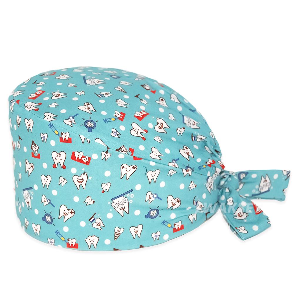 New Soft Cap Cotton Adjustable Cartoon Scrubs Hats Lab Working Surgicals Hat Pharmacy Dentist Nursing Accessories Scrub Caps