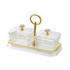 Divided Serving Tray Dish Practical Dustproof with Lid Dried Fruit Plate Storage Container for