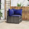 Vidaxl Modulo Angolare per Divano con Cuscini, Grigio, Polyrattan