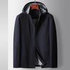 Spring Autumn Seamless Pressing Light Luxury Business Hooded Casual Thin Jacket for Young Middle Aged Take Off Version