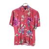 Floral Short Sleeve Open Collar Shirt 4 Pink Open Collar Women Used