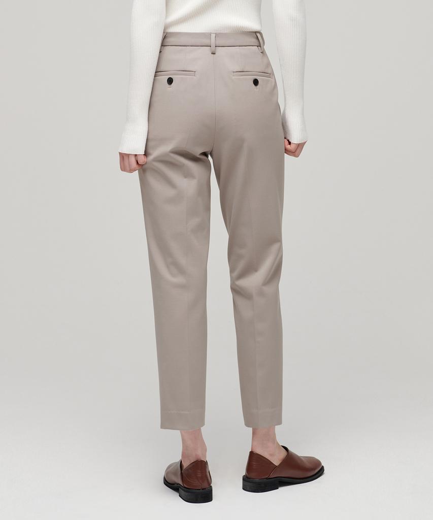 MUSINSA STANDARD WOMAN Women'S Heavyweight Fleece-Lined Slim Straight Hidden Elastic Waist Slacks [Light Beige]