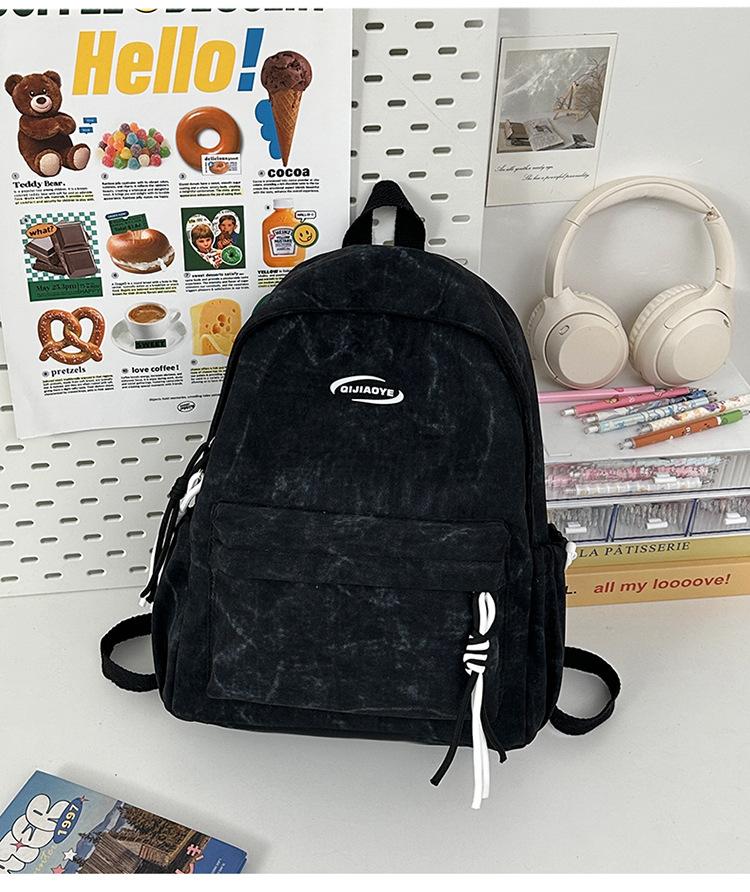 School Bag College Student Simple Tie-dye School Bag Niche Versatile Backpack Large Capacity Japanese Backpack Leisure Travel Shoulder Bag