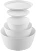 Jitsugyo 1393 and Mix Cooking Microwave Bowl X X Tower Dishwasher with Lid Easy-to-tilt Bowl, 5-piece Set, Safe, White, S W15.9 D15.9 H7cm,