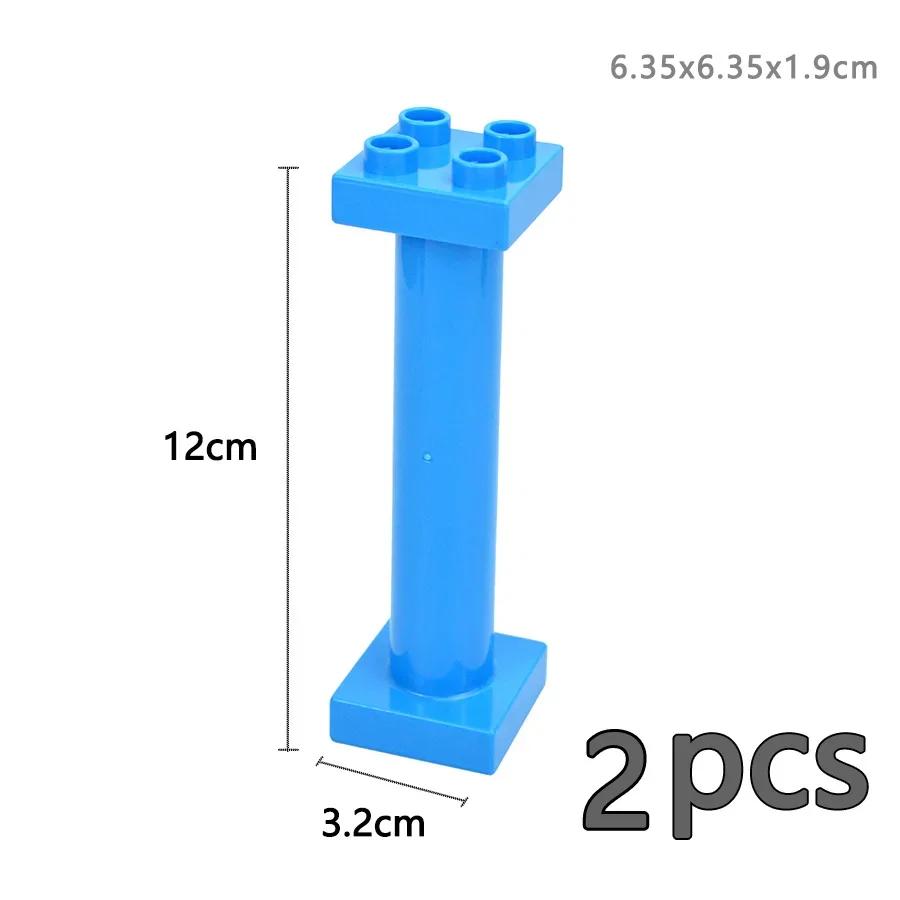 Big Size Slide Race Run Track Ball Brick Large Particle Building Block Funnel Slide Maze Accessories Kid Toys Compatible Duploes