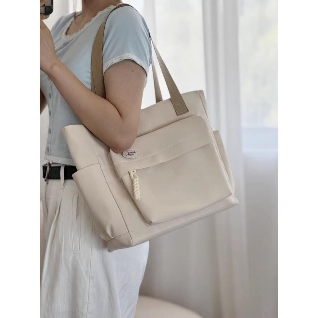 Design Original Sac Tote Commuter Épais en Nylon à Nœud Japonais Sac à Main Simple Décontracté Étudiant en Art