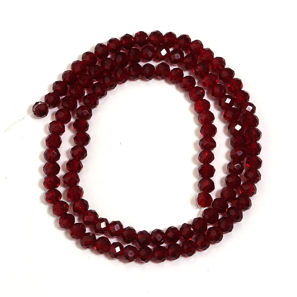 1 Strand Faceted Crystal Beads Deep Red Glass Loose Spacer Beads For Jewelry Making DIY Necklace Bracelets Accessories 3/4/6/8mm