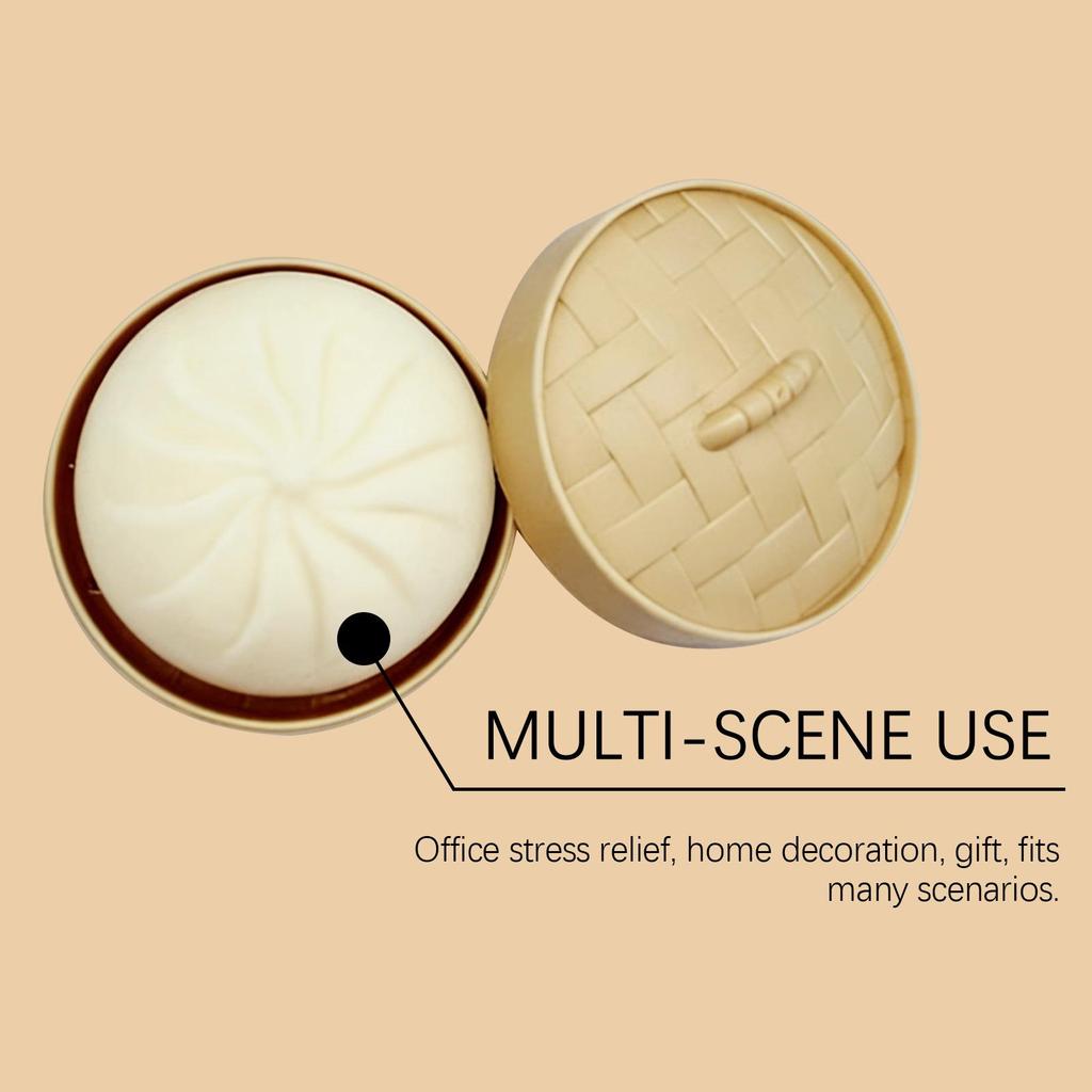 Jouet anti-stress Baozi doux et mignon à presser - Rebond lent Ornement de bureau portable