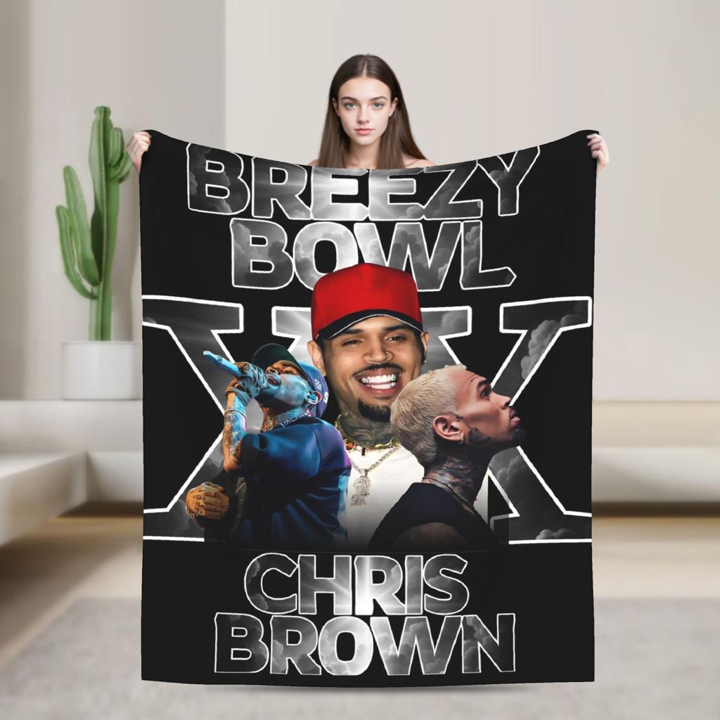 Chris Brown Breezy Bowl XX Deken Kwaliteit Zacht Warm Plaid Winter Reizen Slaapkamer Grappig Sprei