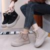 Women's Chunky Platform Snow Boots Comfortable Lace-Up Anti-Slip Ankle Booties With Faux Fur Lining Winter Warm Walking Short Boots Shoes for Women