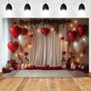 Bannière de Fond pour Photographie Bougie d'Amour Rose Rouge Saint-Valentin Romantique, Fond de Studio pour Shooting Photo de Couple en Intérieur