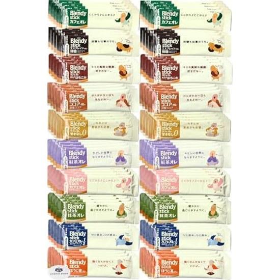 AGF Blendy Stick Cafe Au Lait Type 10 Variety Assortment (80 sticks (8 each type) assortment)