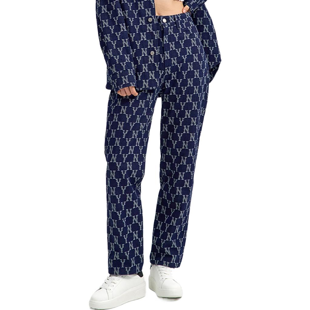 MLB Vintage Casual Straight Leg Jeans Women Bottoms Dark-Blue 3FDPM0424
