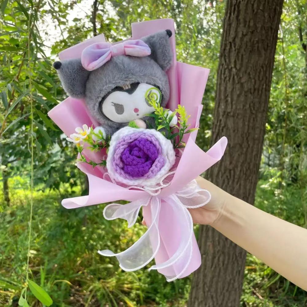 Kawaii Hello Kitty Cat Dolls With Artificial Flowers Creative Bouquet Christmas Valentine Birthday Graduation Gifts