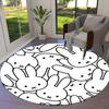 1pc Bunny Pattern Coloring Page Round Carpet, Made of Polyester,Perfect for Decorating Office Chairs, Living Rooms, A Vibrant Decorative Rug