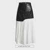 2025 Street Style High-Waist Pleated Leather Skirt - Personalized Irregular Design for Women