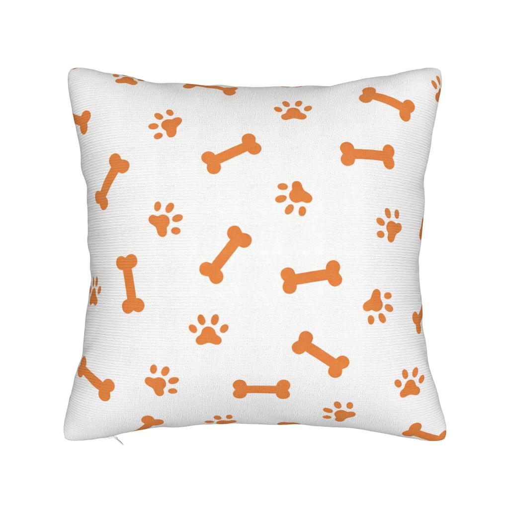 Dog Paw Print And Bone Pillow Cover Vintage Pillow Case For Sofa Couch Bed Living Room Comfy Pillowcases Gift