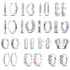 Colorful Love Hoop Earrings For Women 925 Silver Original Pave CZ Circle Rainbow Heart Earrings Luxury Wedding Fine Jewelry