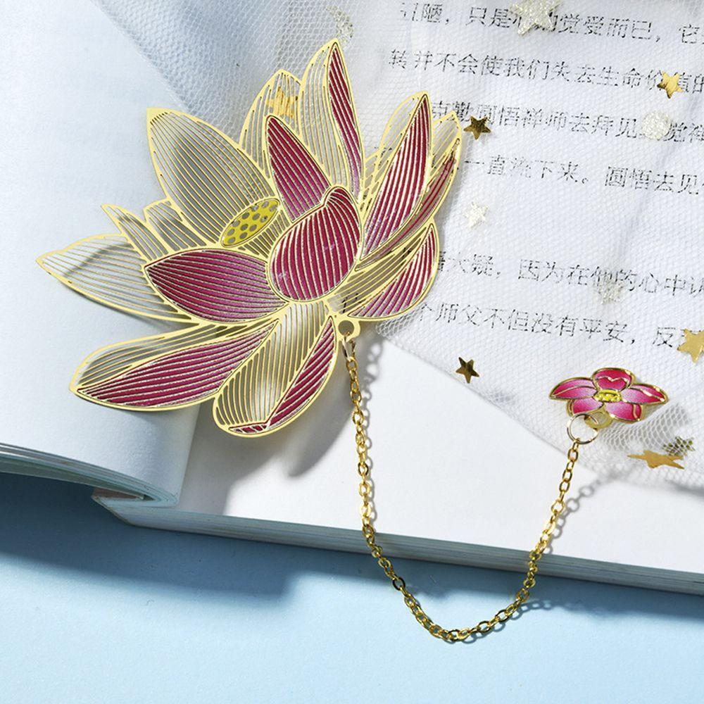 Leaf Rose Flower Chinese Style Metal Bookmark Vintage Bookmark Hollow Bookmark Leaf Bookmark